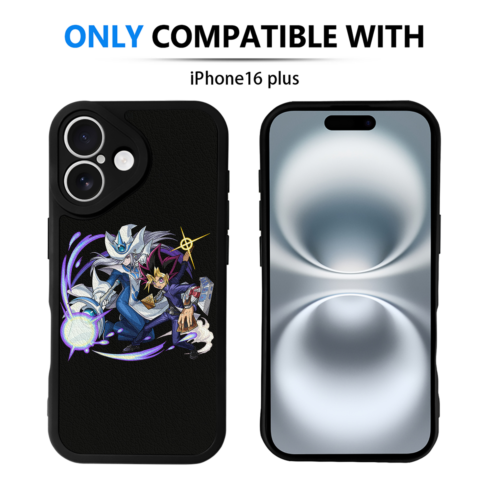 （画像用） 遊☆戯☆王 Yu-Gi-Oh! 【iPhone 16シリーズ対応】シリコンスマホケース（レザー調） 材質：シリコン